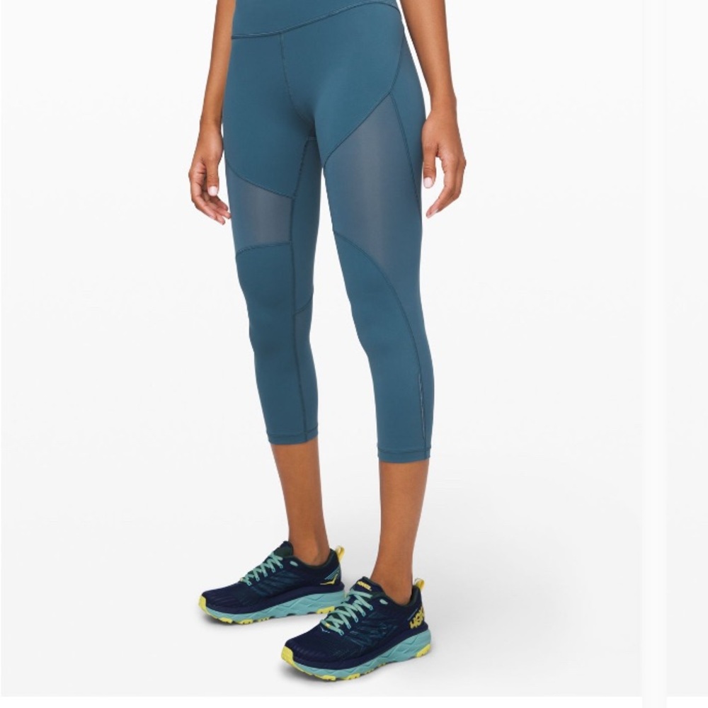 Teal Mesh Panel Leggings Lulu lemon 21’